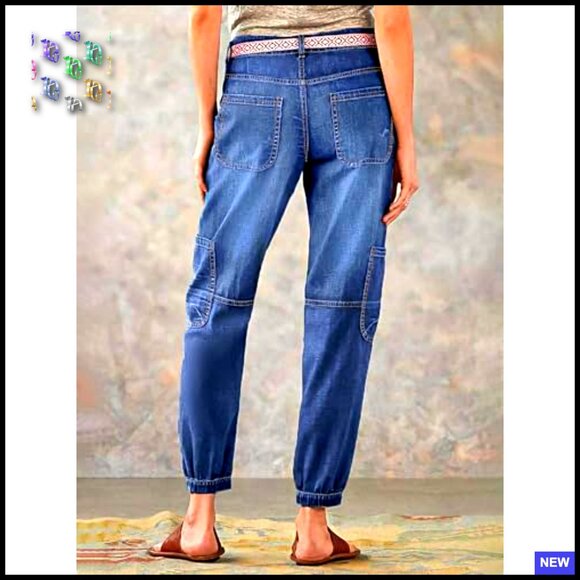 Straight Leg Button Fly Jeans Mid Rise Stretch Denim Barrel Pants Casual Chic - Picture 3 of 7